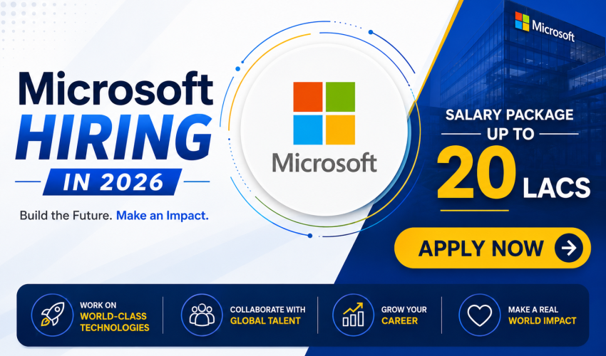 Microsoft Hiring in 2026 | Salary Package Up to 20 Lacs | Apply Now